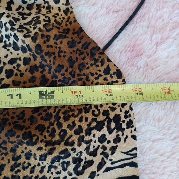 Vintage Byer Too Animal Print Side Slit y2k Mini Dress Size Large - Picture 9 of 12